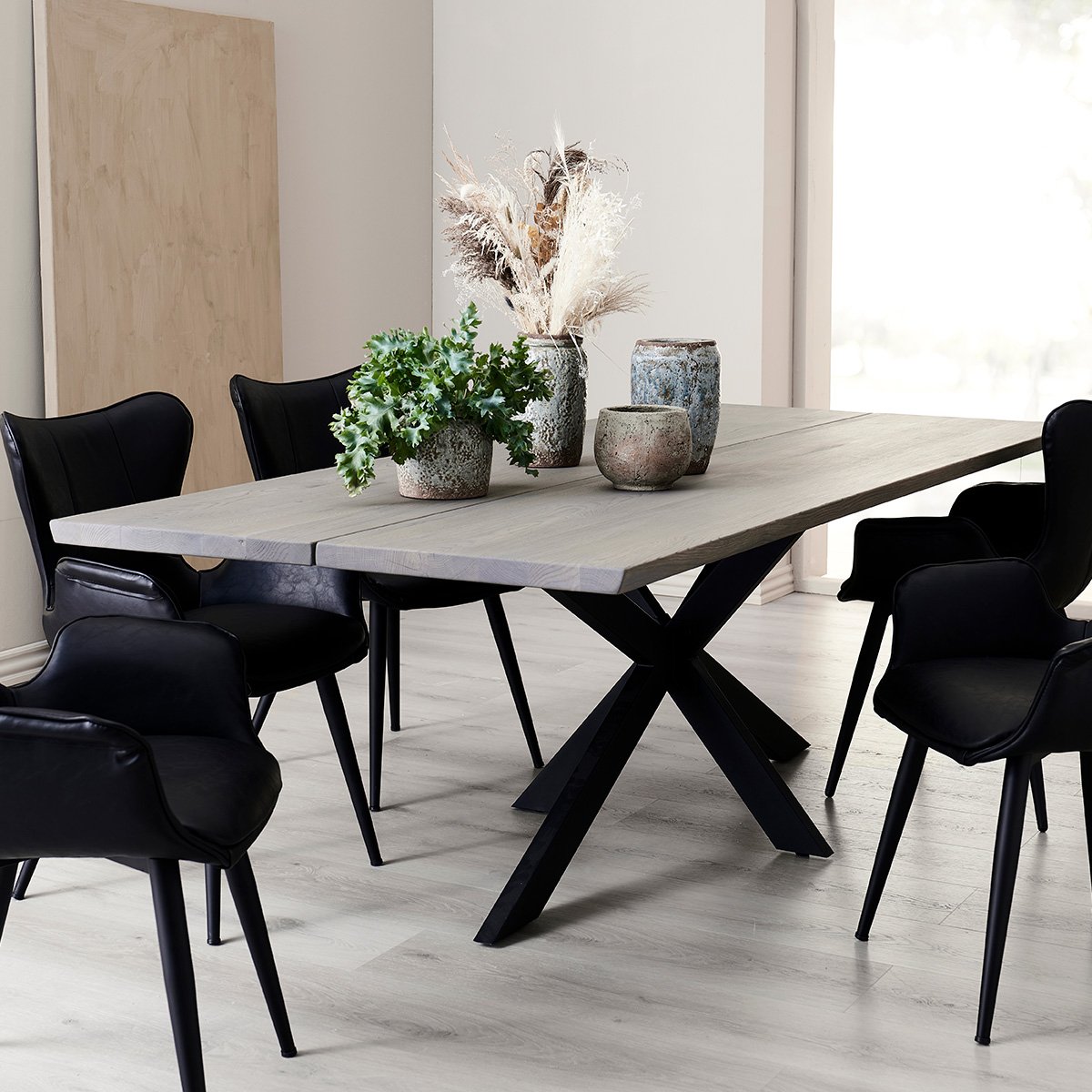 Plank table in solid oak - 240 x 103 cm - optional colour (Asta)