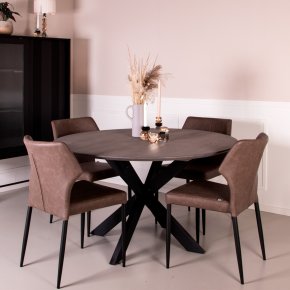 Rundt spisebord i massiv eg - �128 cm - valgfri farve (Boston)