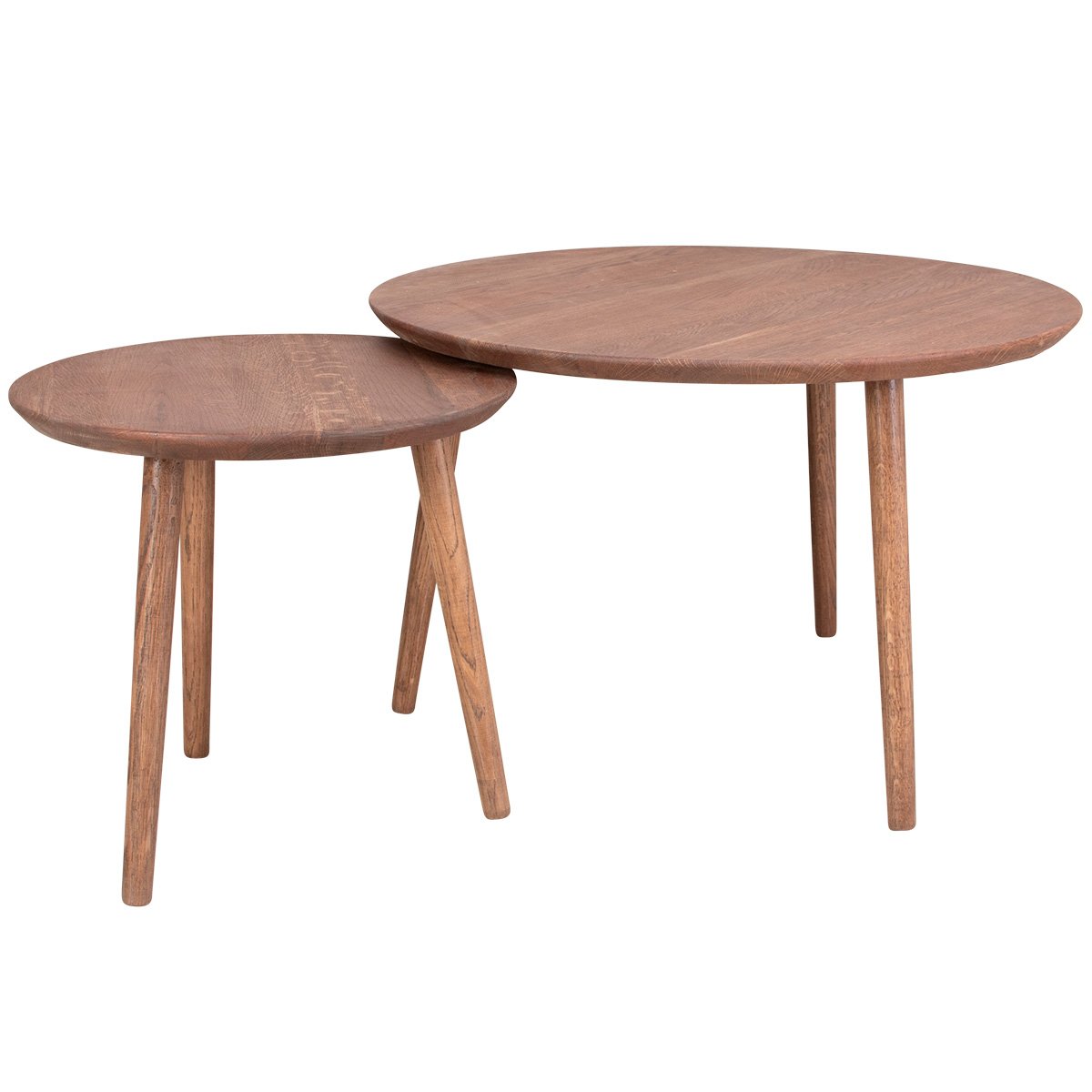 Rundt caf�-/bar-/sofabord i massiv eg - �80 cm - valgfri farve (Boston)