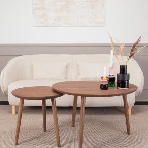 Rundt caf�-/bar-/sofabord i massiv eg - �80 cm - valgfri farve (Boston)