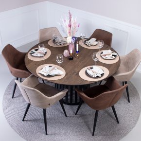 Rundt spisebord i massiv eg - �150 cm - valgfri farve (Chicago)