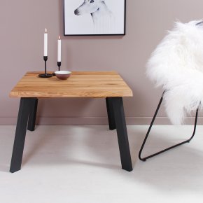 Caf�-/bar-/sofabord i massiv eg - 72 x 72 cm - valgfri farve (Curve)