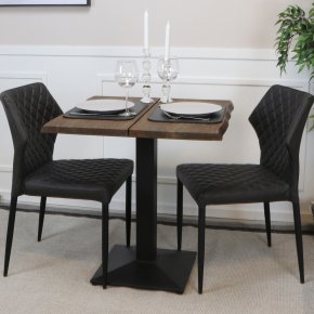 Caf�-/bar-/sofabord i massiv eg - 72 x 72 cm - valgfri farve (Curve)