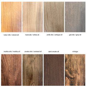 Rundt caf�-/bar-/sofabord i massiv eg - �100 cm - valgfri farve (Boston)