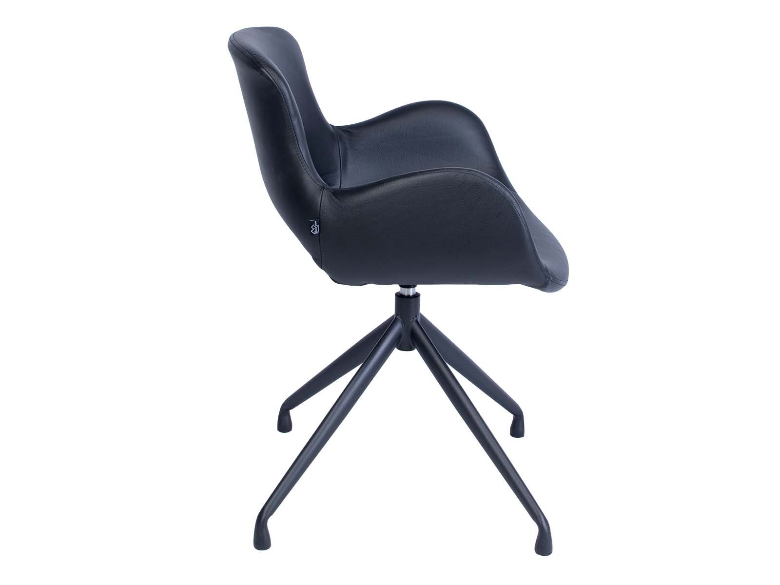 Spisebordsstol Sort L�der (Model: Luna)