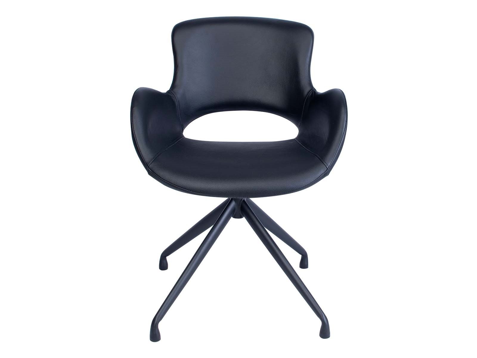 Spisebordsstol Sort L�der (Model: Luna)