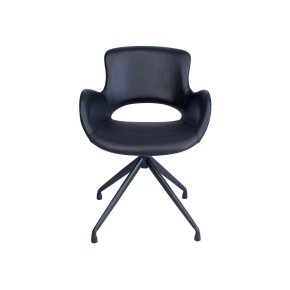 Spisebordsstol Sort L�der (Model: Luna)