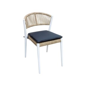 Spisebordsstol i flet, hvid (Model: Astrid)