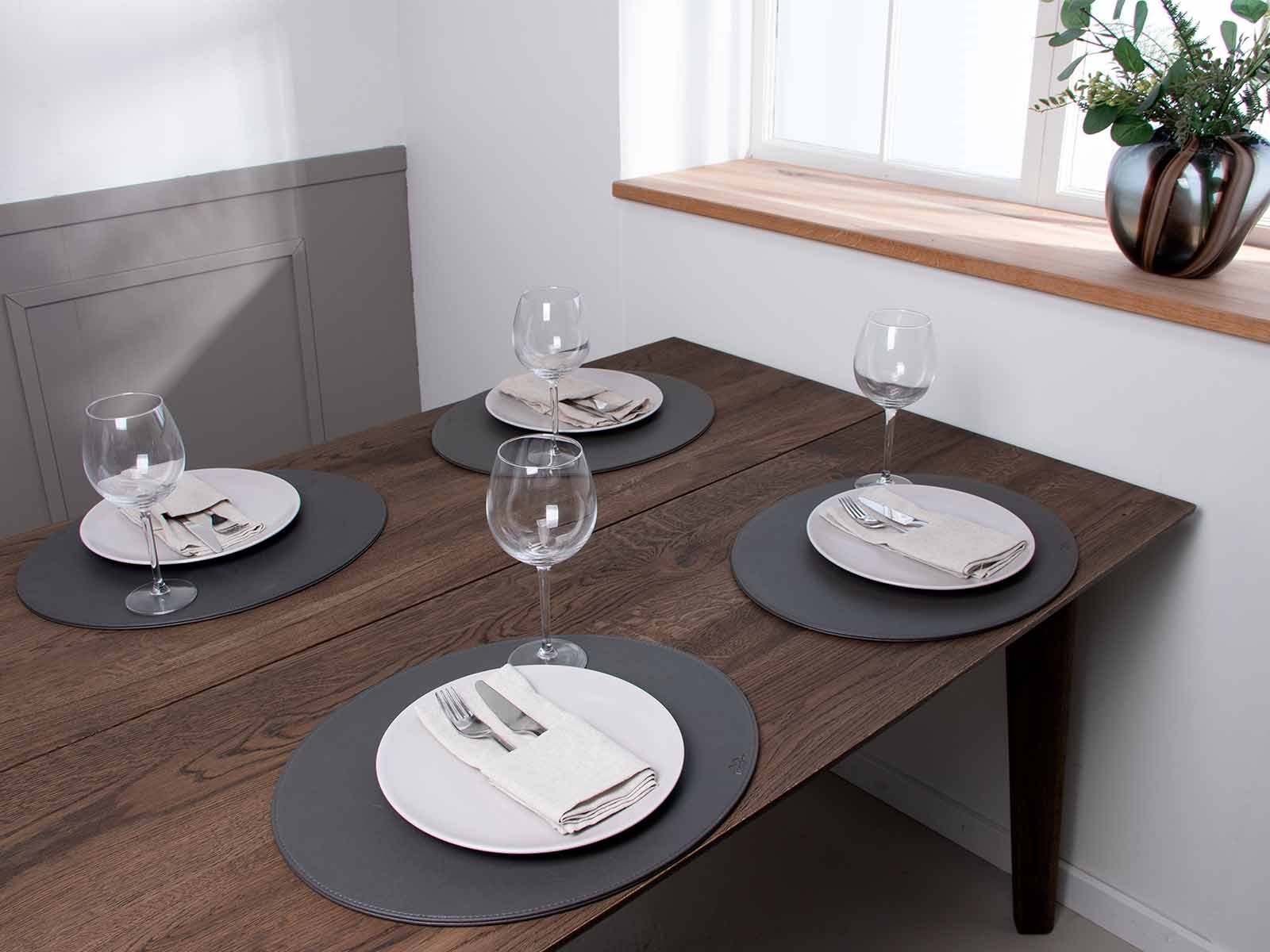 Oval d�kkeserviet - M�rkegr� PU - HARD