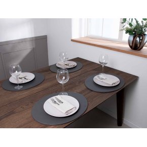 Oval d�kkeserviet - M�rkegr� PU - HARD