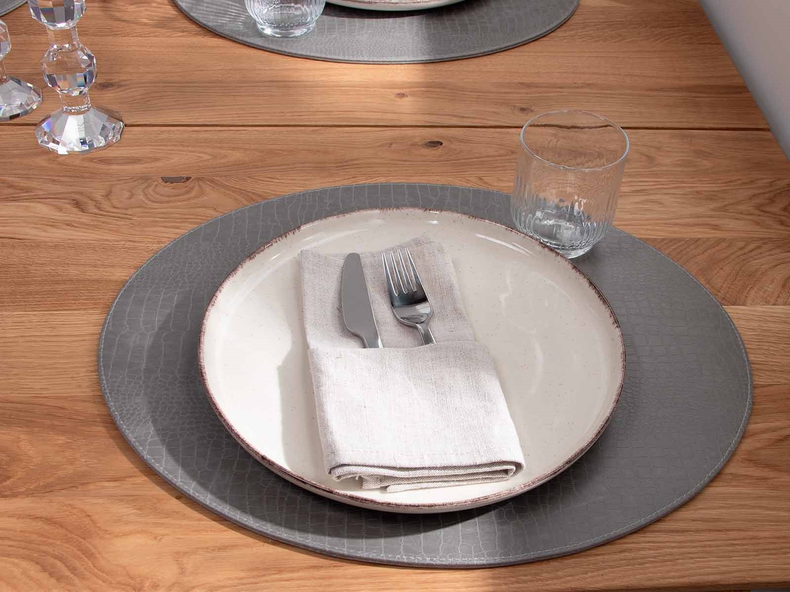 Oval d�kkeserviet - Gr� slange m�nster PU - HARD (Restparti)