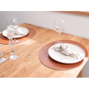 Oval d�kkeserviet - Cognac bonded l�der