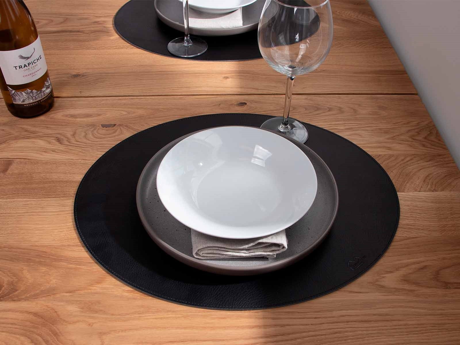 Oval d�kkeserviet - Sort PU - SOFT