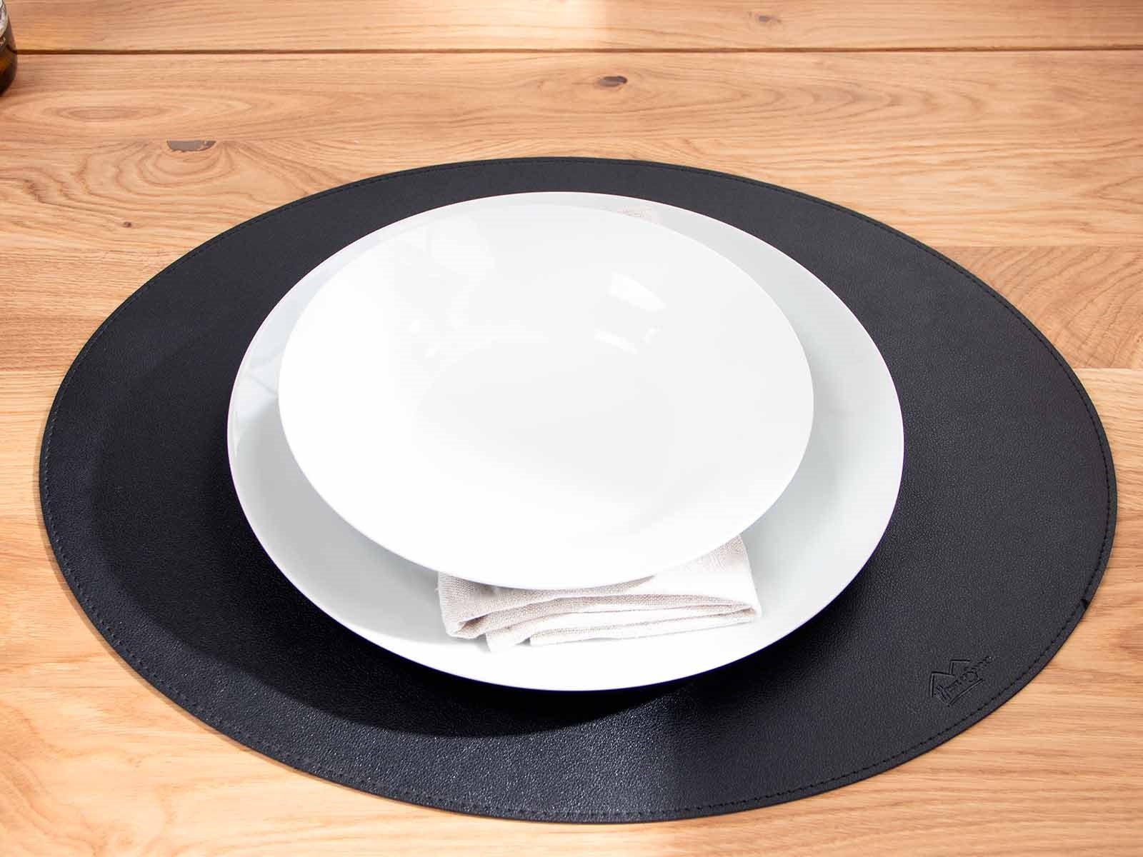 Oval d�kkeserviet - Sort PU - SOFT