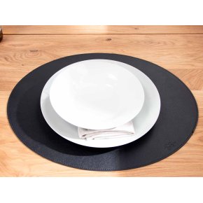 Oval d�kkeserviet - Sort PU - SOFT
