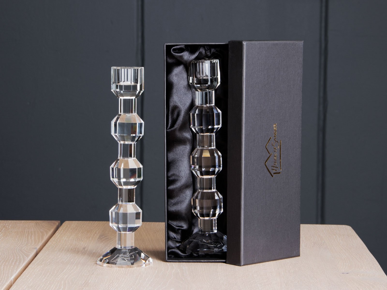 Krystal lysestage - Iris 25 cm (Restparti)