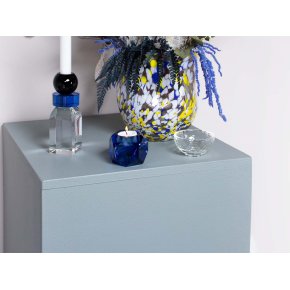 Krystal fyrfadsstage - Taks, bl� (Restparti)