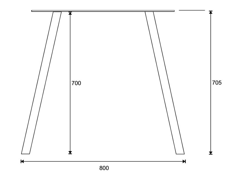 Spisebordstel (Model: Slanting base)