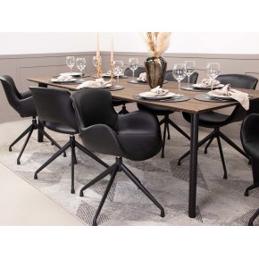 Spisebordsstol Sort L�der (Model: Luna)