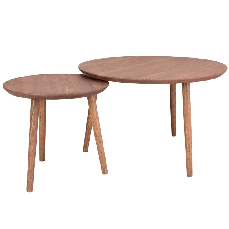 Rundt sofabord i massiv eg - �50 cm - valgfri farve (Boston)