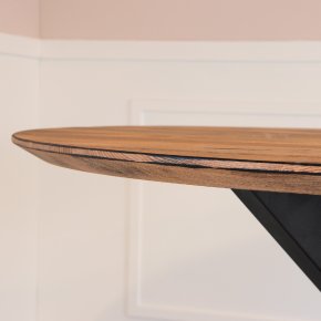 Rundt spisebord i massiv eg - �128 cm - valgfri farve (Boston)