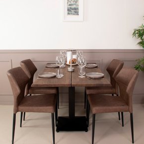 Caf�-/bar-/sofabord i massiv eg - 120 x 80 cm - valgfri farve (Curve)