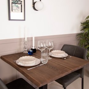 Caf�-/bar-/sofabord i massiv eg - 72 x 72 cm - valgfri farve (Curve)