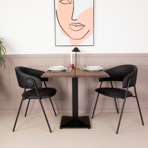 Caf�-/bar-/sofabord i massiv eg - 80 x 80 cm - valgfri farve (Curve)