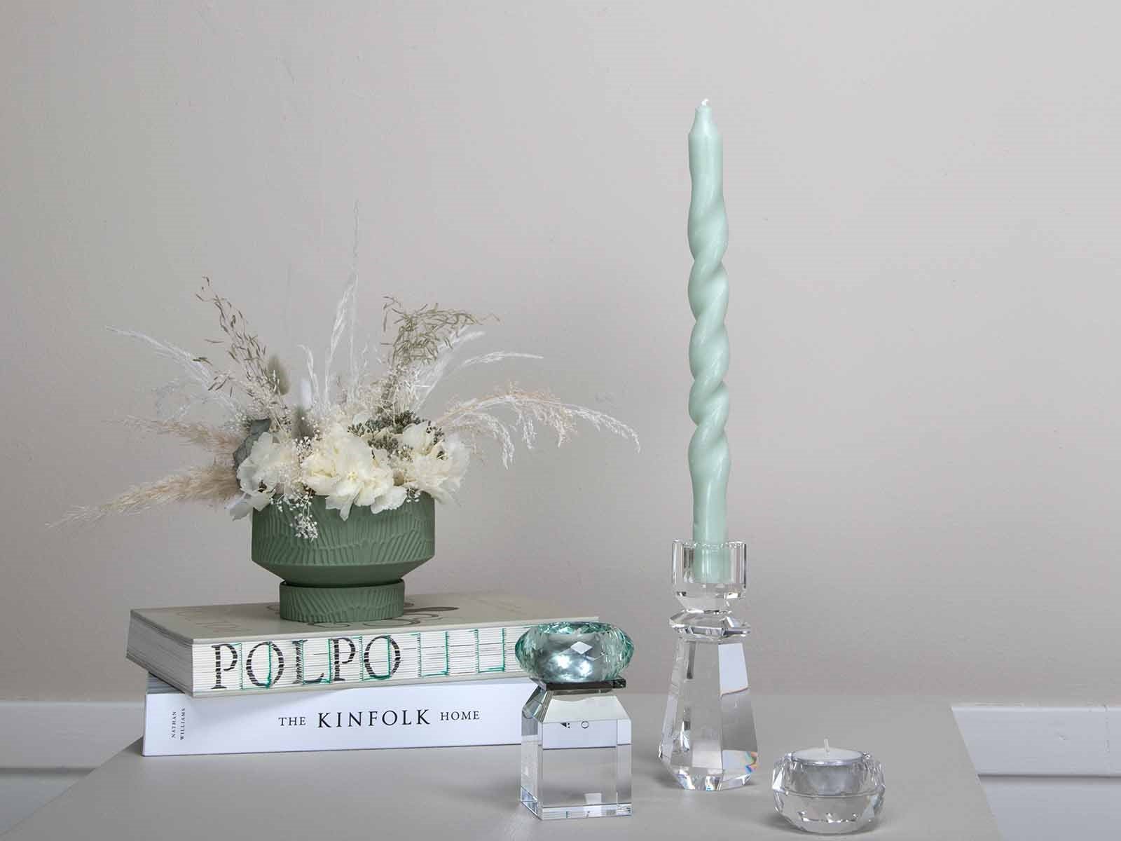 Klar krystal lysestage - Clematis (Restparti)