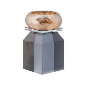 Krystal fyrfadsstage - Honeysuckle, smoke/klar/champagne (Restparti)