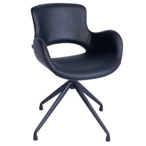 Spisebordsstol Sort L�der (Model: Luna)