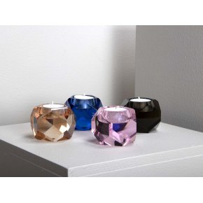 Krystal fyrfadsstage - Taks, bl� (Restparti)